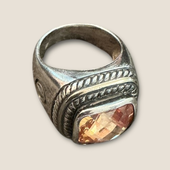 Sterling Silver Champagne Colored CZ Ring - Picture 3 of 8